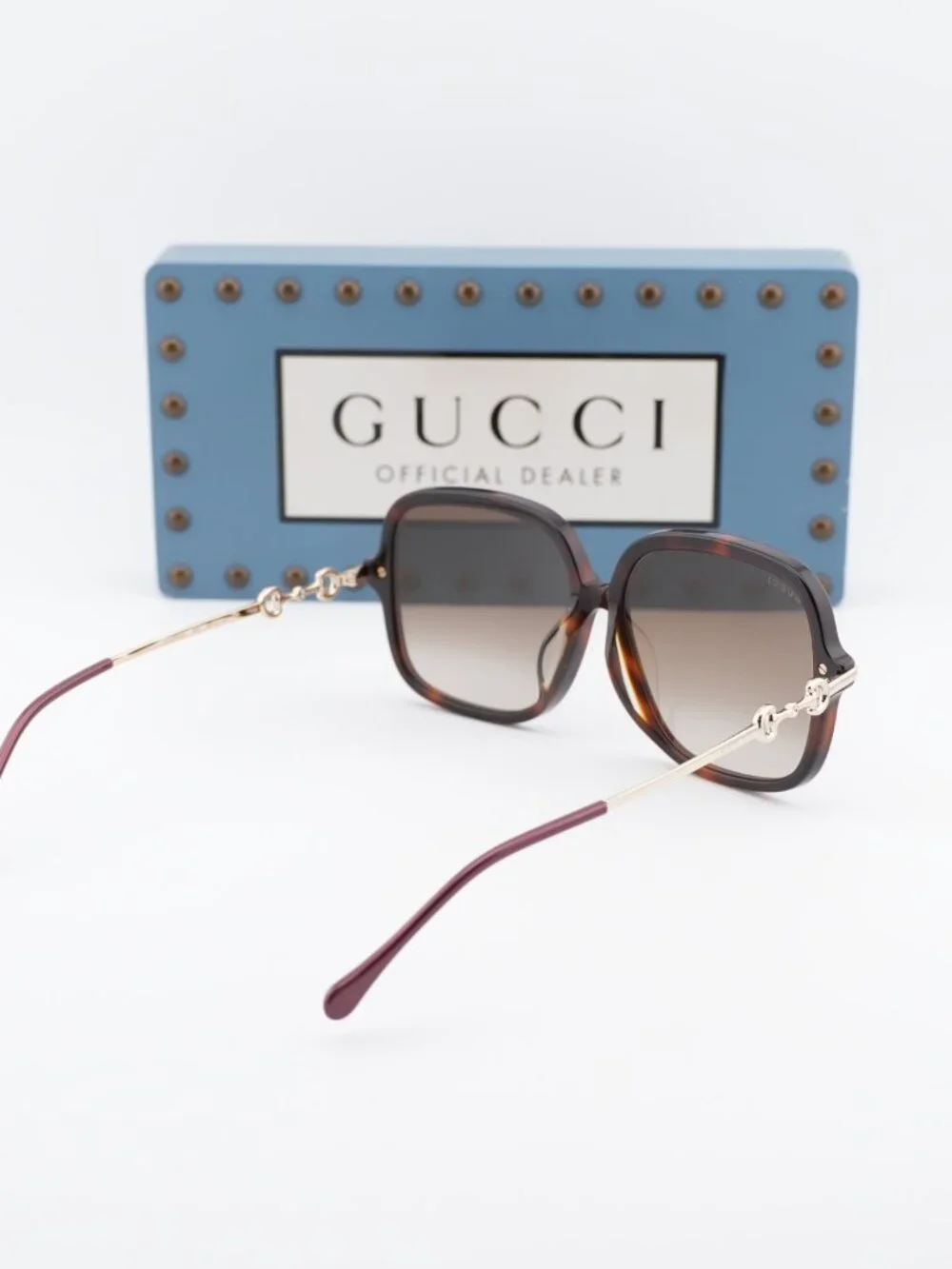 Gucci GG0884SA 002 Square Sunglasses - Havana / Brown